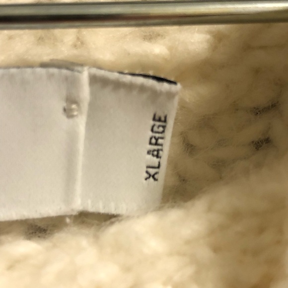 I R O PARIS Winter White Chunky Cable Knit Drop shoulder Sweater XL Wool/Alpaca - Picture 6 of 10